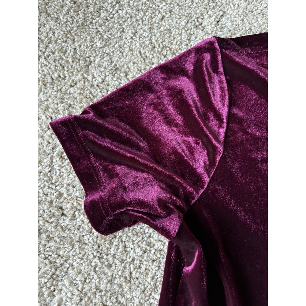 VTG 90s Y2K Kathie Lee Collection Womens Large Velvet V Neck‎ Top Dark Boho - Picture 3 of 5